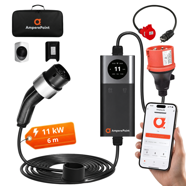 Chargeur portable Q11 (16A, Type 2, 11kW) + Adaptateur CEE16A-Schuko