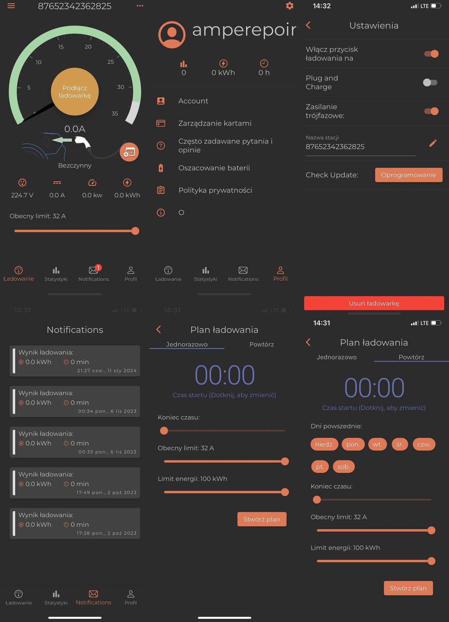 Chargeur mural pour véhicules électriques AMP-32-HM Gris sidéral