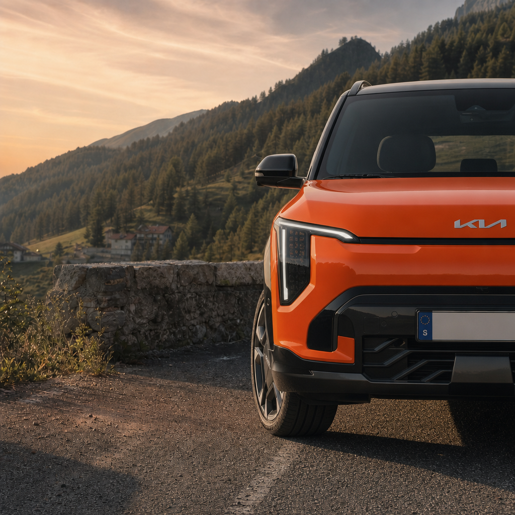 Kia EV3 o standardowym zasięgu. Podstawowy wariant EV3 z baterią 58 kWh. Niższa cena wejścia w gamie.