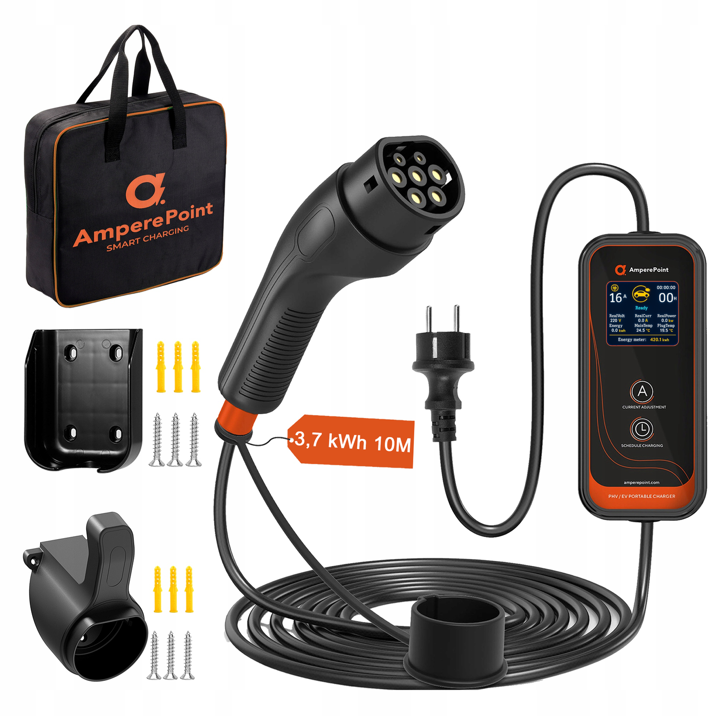 Chargeur portable P35 - 16 A, 3,7 kW, 10 m, Type 2 