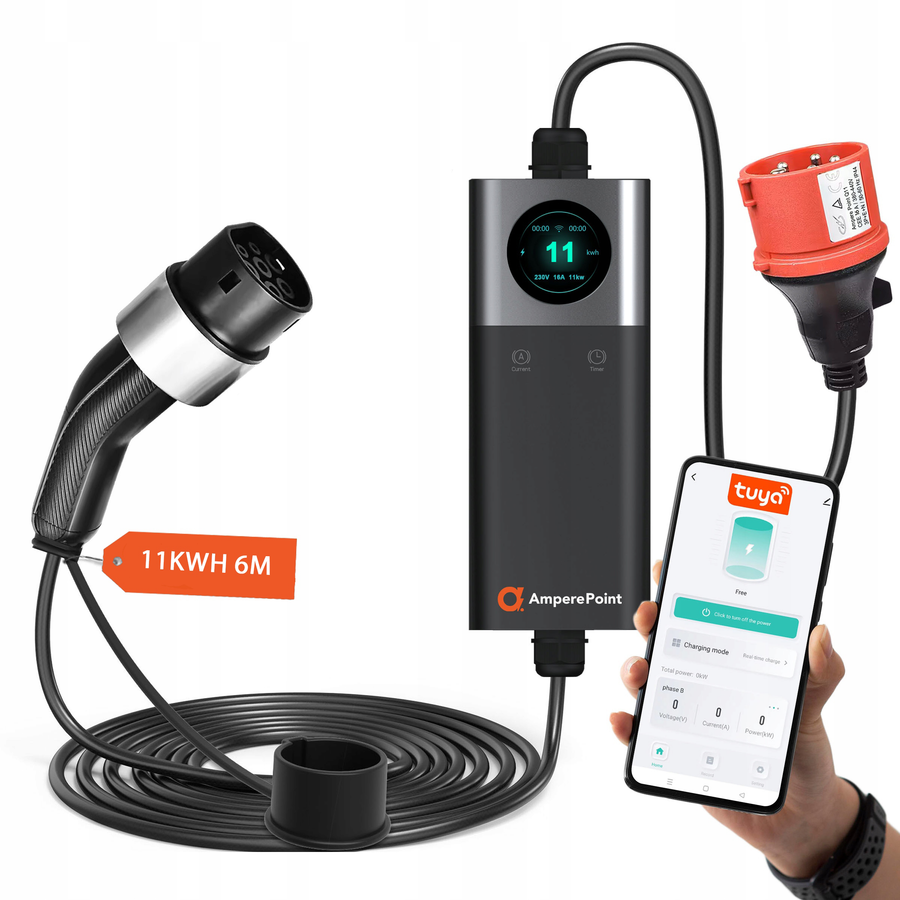 Chargeur portable Q11 (16A, Type 2, 11kW) application mobile