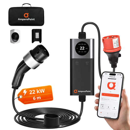 Chargeur portable Q22 (32A, Type 2, 22 kW) application mobile