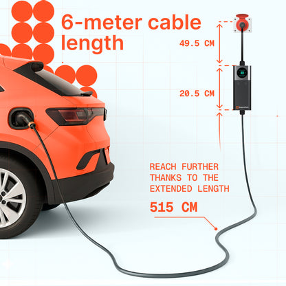 Chargeur portable Q74 (32A, Type 2, 7,4 kW) application mobile