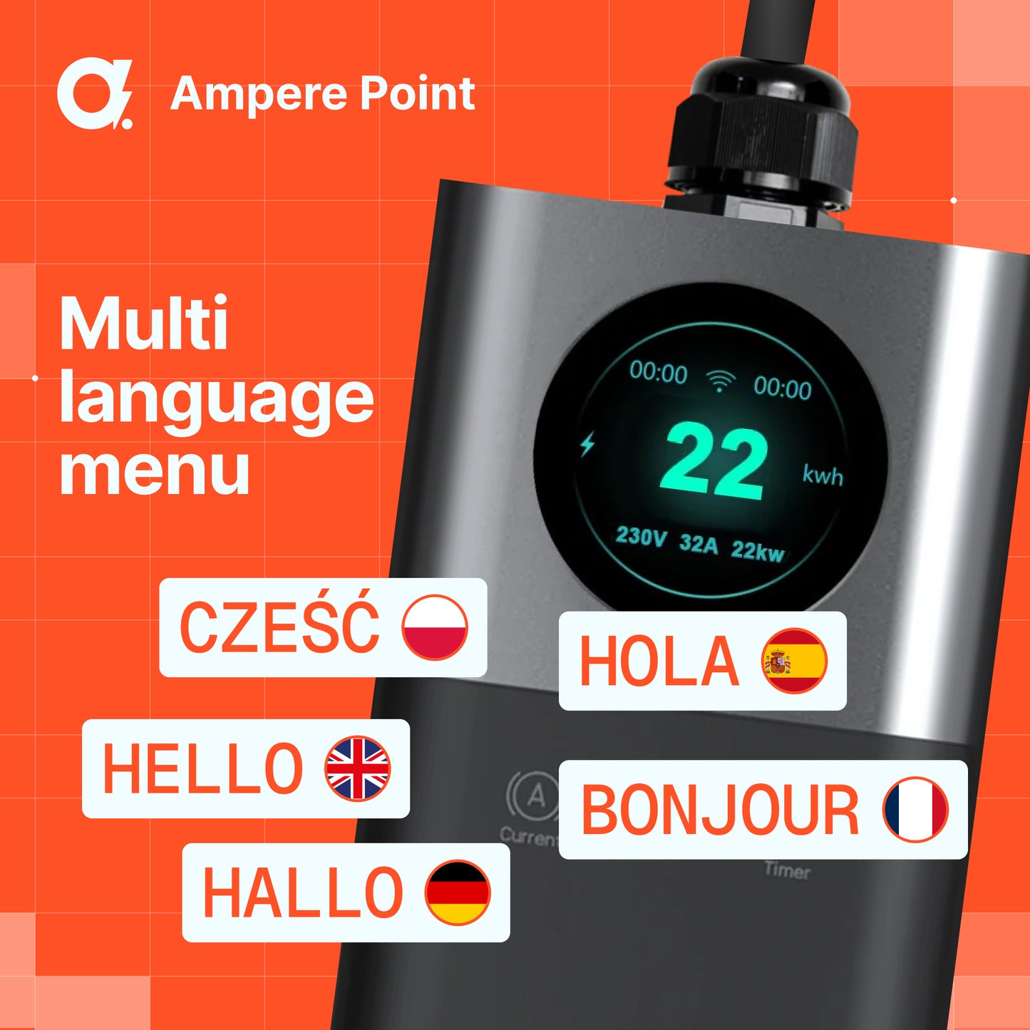 Chargeur portable Q11 (16A, Type 2, 11kW) application mobile